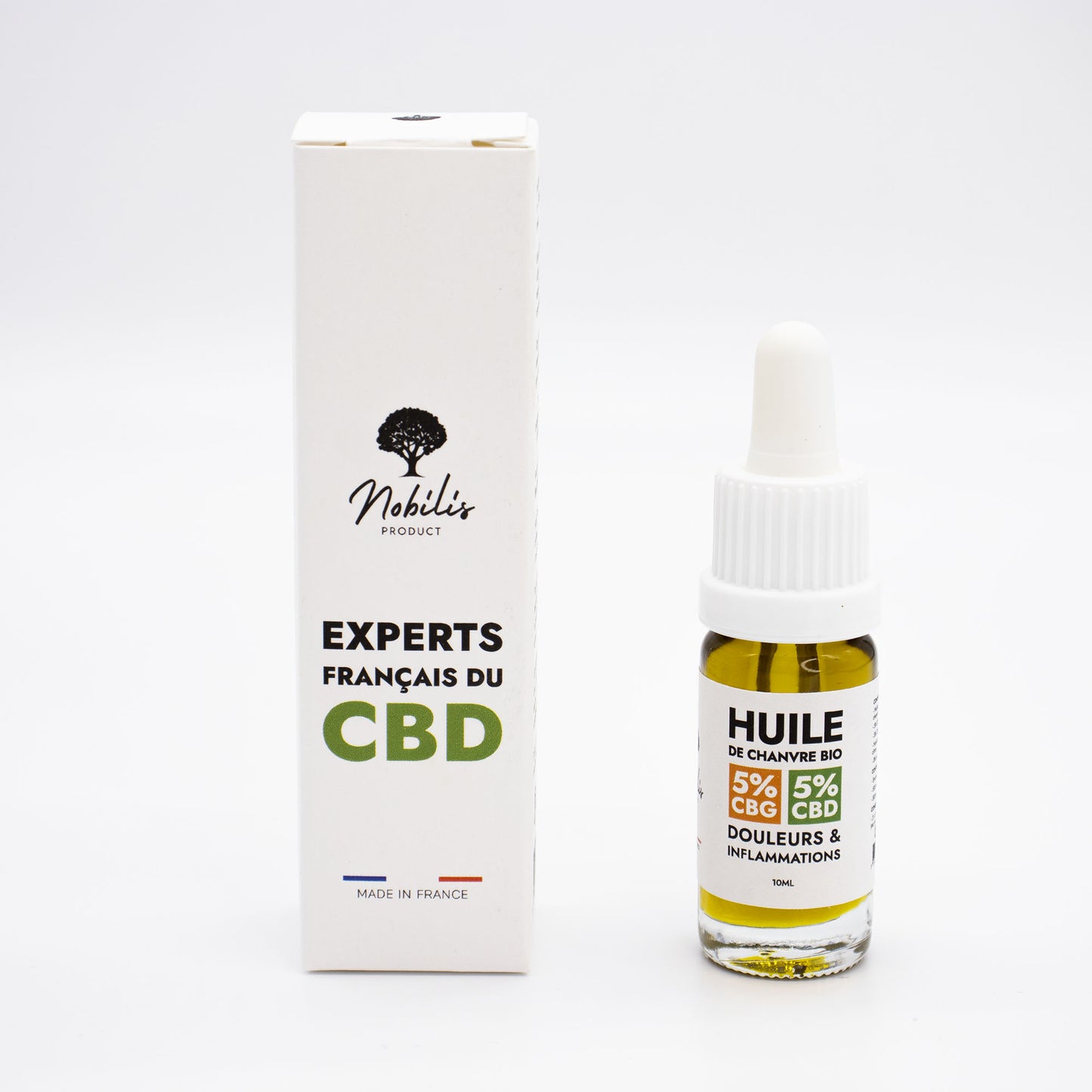 Huile concentrée innovante 5% de CBD, 5% de CBG - Douleurs & inflammations - Nobilis Product